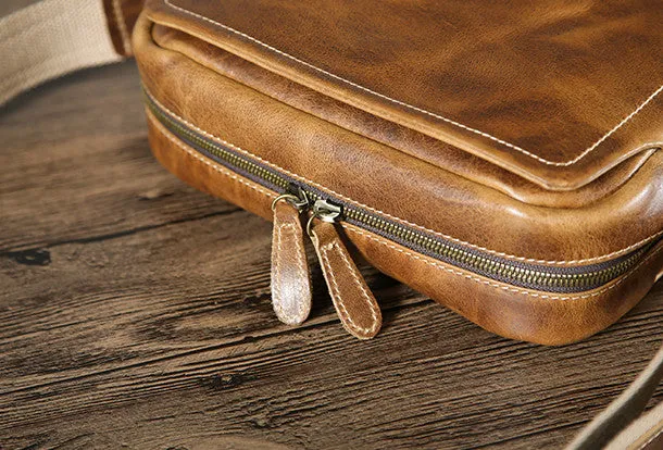 Handmade leather men messenger large vintage shoulder laptop bag vintage bag