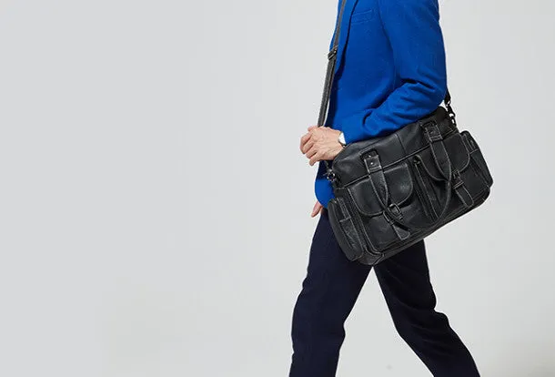 Handmade leather men messenger large vintage shoulder laptop bag vintage bag