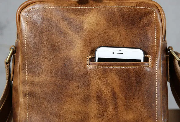 Handmade leather men messenger large vintage shoulder laptop bag vintage bag