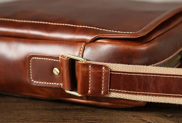 Handmade leather men messenger large vintage shoulder laptop bag vintage bag