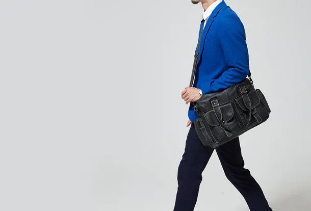 Handmade leather men messenger large vintage shoulder laptop bag vintage bag