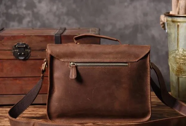 Handmade leather men Vintage messenger Bags Cool Shoulder Bag laptop Bags
