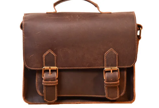 Handmade leather men Vintage messenger Bags Cool Shoulder Bag laptop Bags