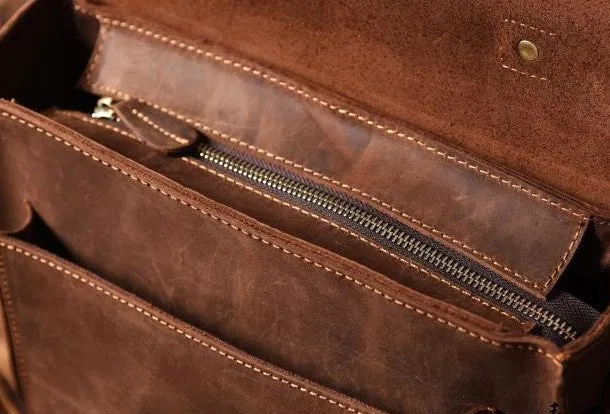 Handmade leather men Vintage messenger Bags Cool Shoulder Bag laptop Bags
