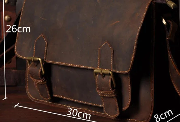 Handmade leather men Vintage messenger Bags Cool Shoulder Bag laptop Bags