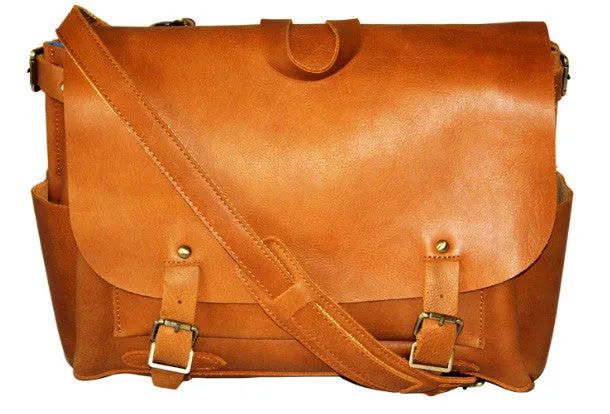 Handmade leather mens Briefcases messenger bagshoulder vintage laptop bag