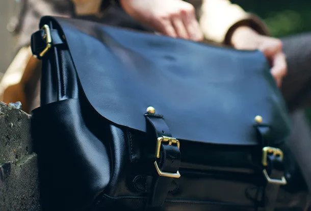Handmade leather mens Briefcases messenger bagshoulder vintage laptop bag