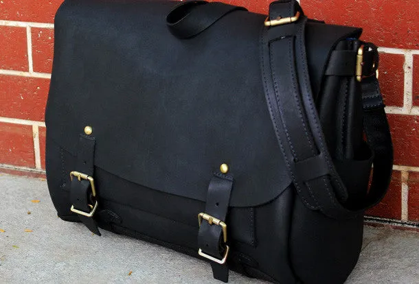 Handmade leather mens Briefcases messenger bagshoulder vintage laptop bag
