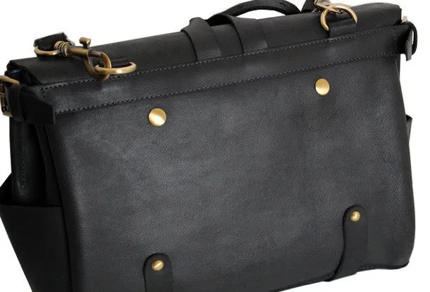 Handmade leather mens Briefcases messenger bagshoulder vintage laptop bag