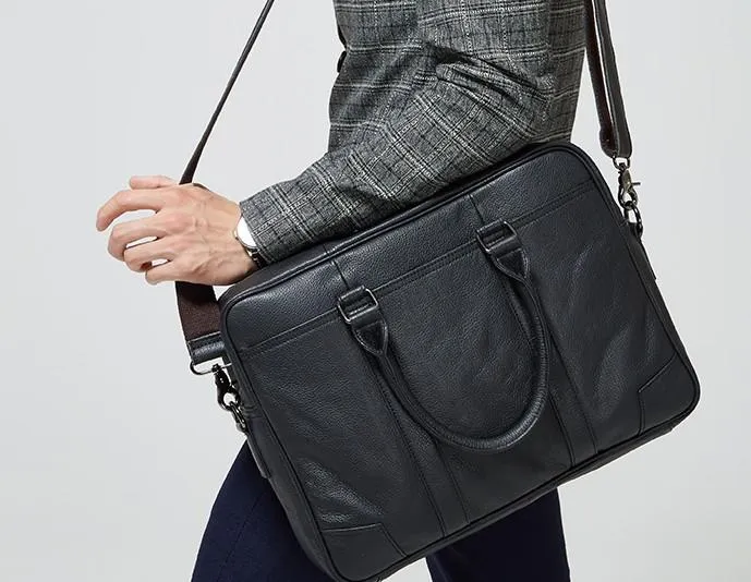 Handmade Leather Mens Cool Messenger Bag Work Bag Business Bags Briefcase Bag for men