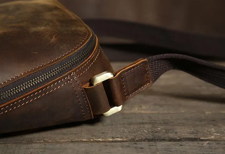 Handmade Leather Mens Cool Small Shoulder Bags Messenger Bag for men