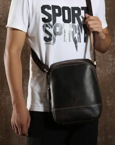 Handmade Leather Mens Cool Small Shoulder Bags Messenger Bag for men
