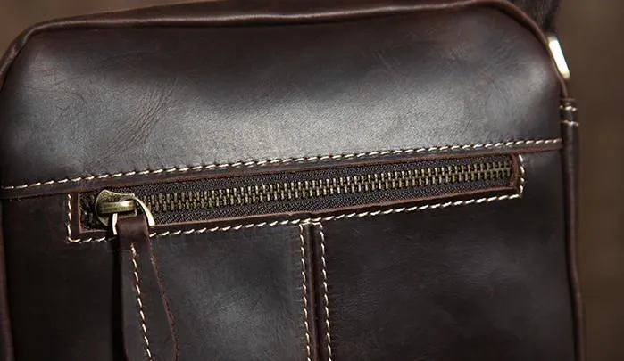 Handmade Leather Mens Cool Small Shoulder Bags Messenger Bag for men