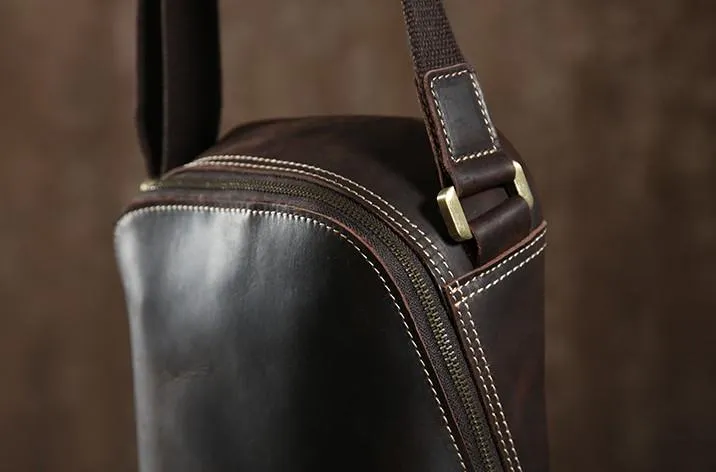 Handmade Leather Mens Cool Small Shoulder Bags Messenger Bag for men