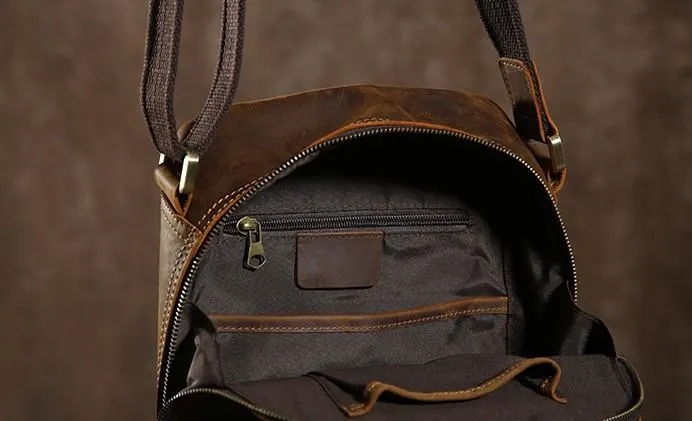 Handmade Leather Mens Cool Small Shoulder Bags Messenger Bag for men