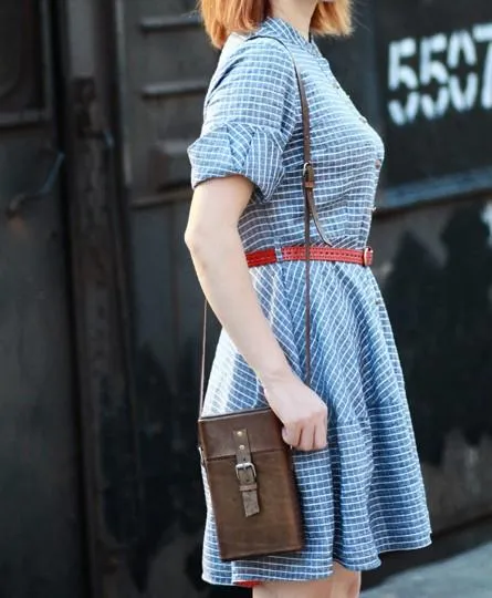 Handmade Leather Mens Small Box Bag Shoulder Bag Messenger Bag for Men