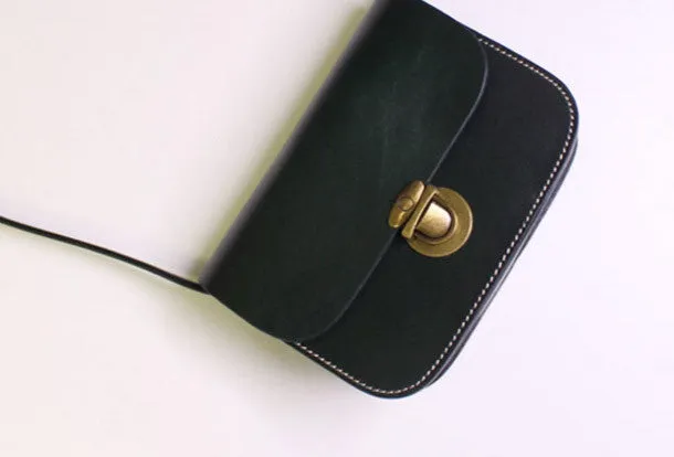 Handmade Leather shoulder bag black vintage for women leather crossbody bag