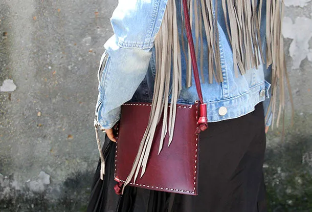 Handmade mini purse leather cute crossbody bag purse shoulder bag for women