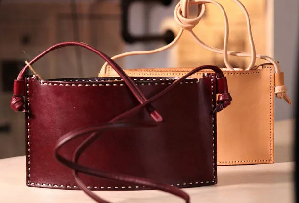 Handmade mini purse leather cute crossbody bag purse shoulder bag for women
