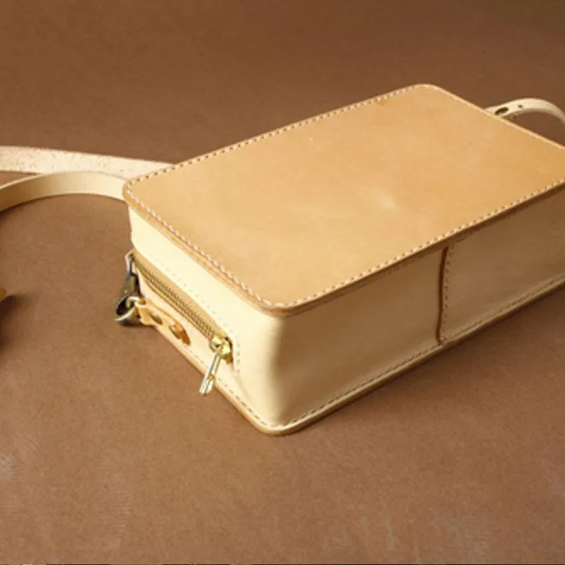 Handmade Small Leather Mens Messenger Bag BOX Shoulder Bag for Men