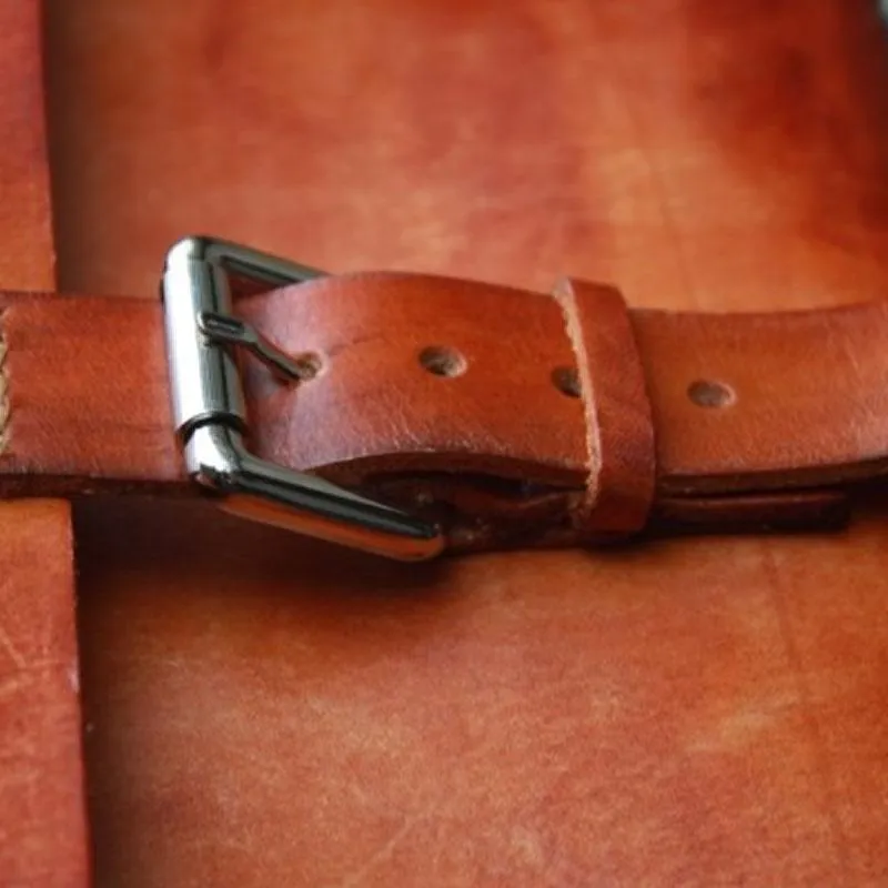 Handmade Vintage Brown Leather Mens Messenger Bag Shoulder Bag for Men