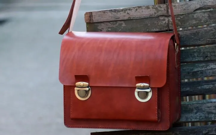 Handmade Vintage Coffee Leather Mens Camera Shoulder Bags Camera Messenger Bag for Men