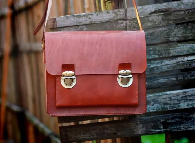 Handmade Vintage Coffee Leather Mens Camera Shoulder Bags Camera Messenger Bag for Men