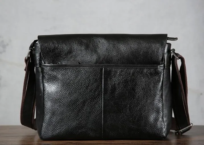 Handmade Vintage Leather Mens Cool Shoulder Bag Messenger Bags Cycling Bag for men