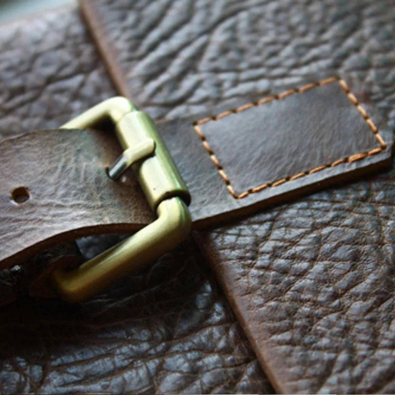 Handmade Vintage Leather Mens Small Messenger Bag Coffee Cell Phone Shoulder Bag for Men