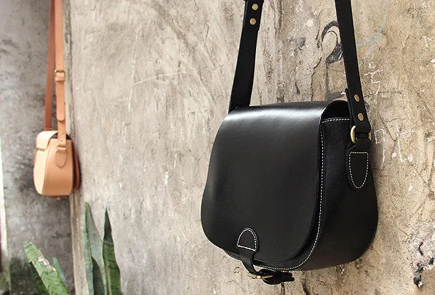 Handmade vintage womens leather messenger crossbody Shoulder Bag for women