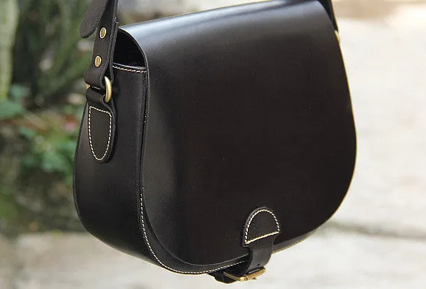 Handmade vintage womens leather messenger crossbody Shoulder Bag for women