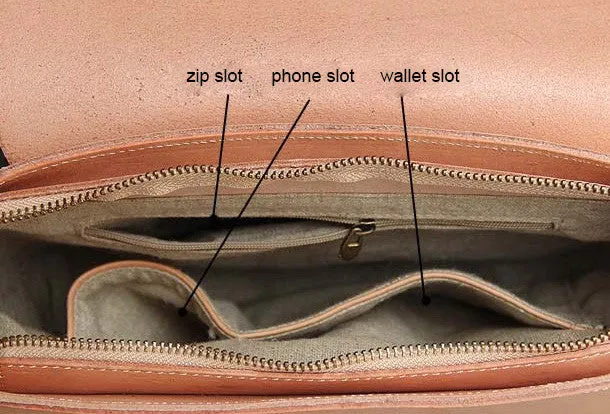 Handmade vintage womens leather messenger crossbody Shoulder Bag for women