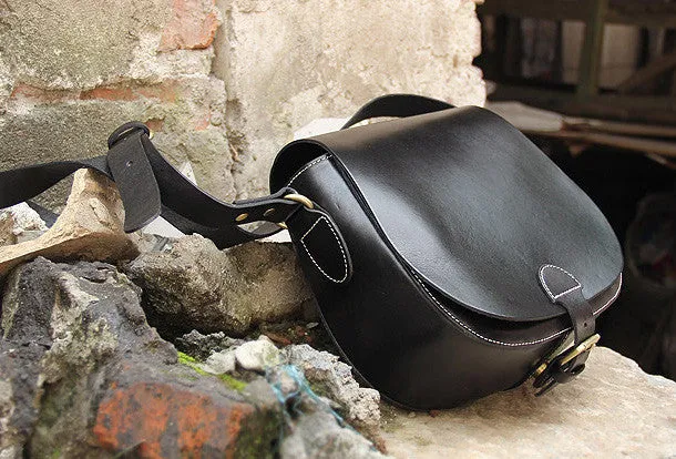 Handmade vintage womens leather messenger crossbody Shoulder Bag for women