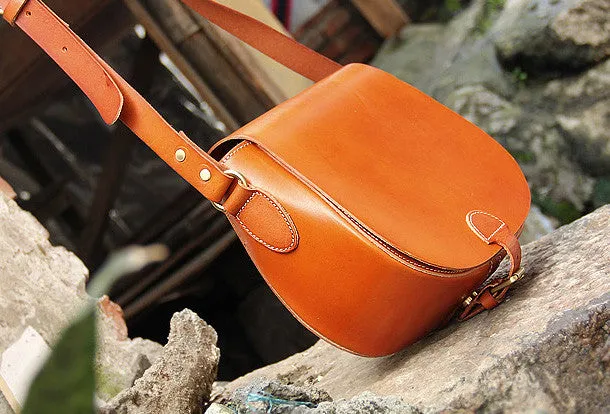 Handmade vintage womens leather messenger crossbody Shoulder Bag for women