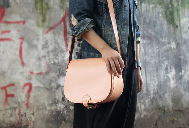 Handmade vintage womens leather messenger crossbody Shoulder Bag for women