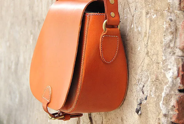 Handmade vintage womens leather messenger crossbody Shoulder Bag for women
