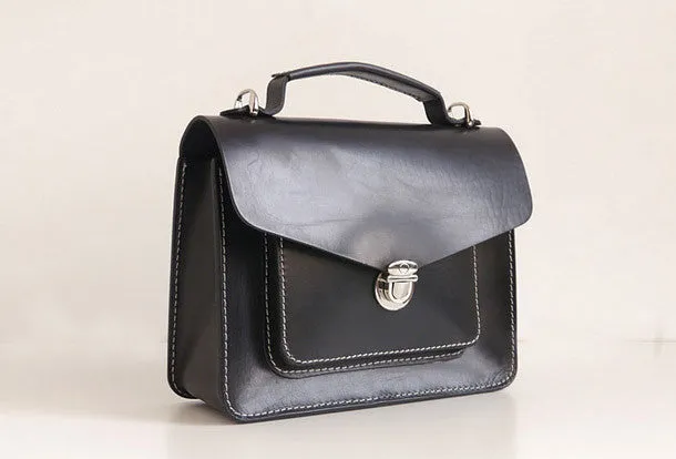 Handmade Womens Leather shoulder bags Satchel Bag School Bag for women