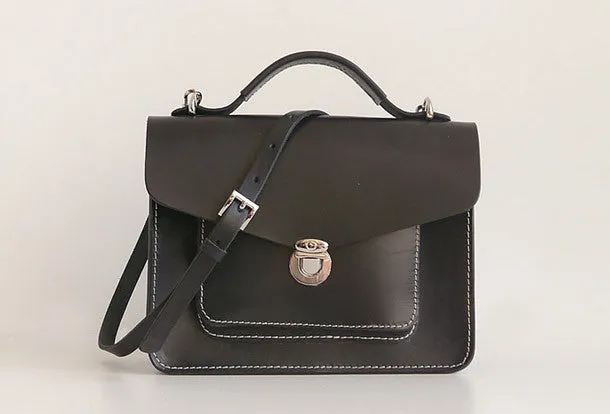 Handmade Womens Leather shoulder bags Satchel Bag School Bag for women