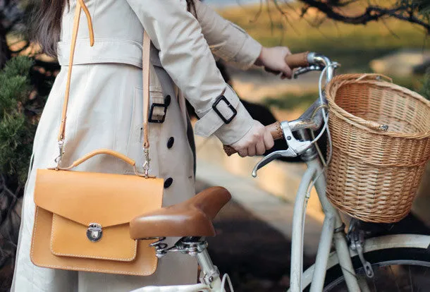 Handmade Womens Leather shoulder bags Satchel Bag School Bag for women