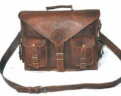 Handmadecraft ABB 18 Inch Vintage Handmade Leather Messenger Bag for Laptop Briefcase Satchel Bag