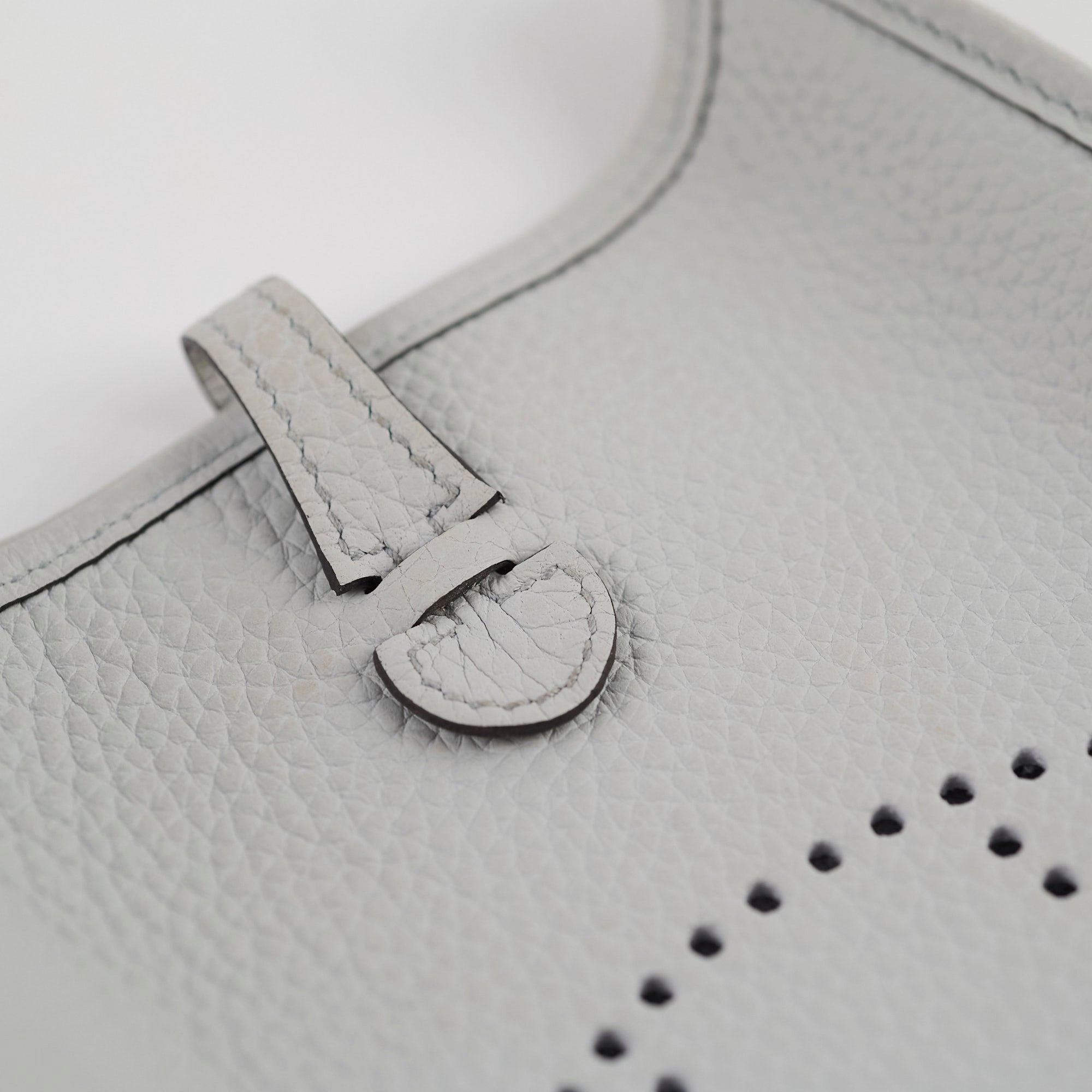 Hermes Mini Evelyn Bleu Pale/Gris Etain Clemence B Stamp 2023