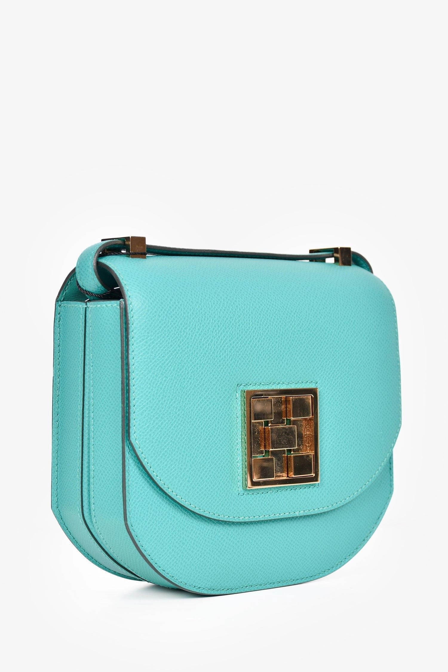 Herms 2019 Teal Epsom Leather Mosaique Au 24-17 Crossbody Bag