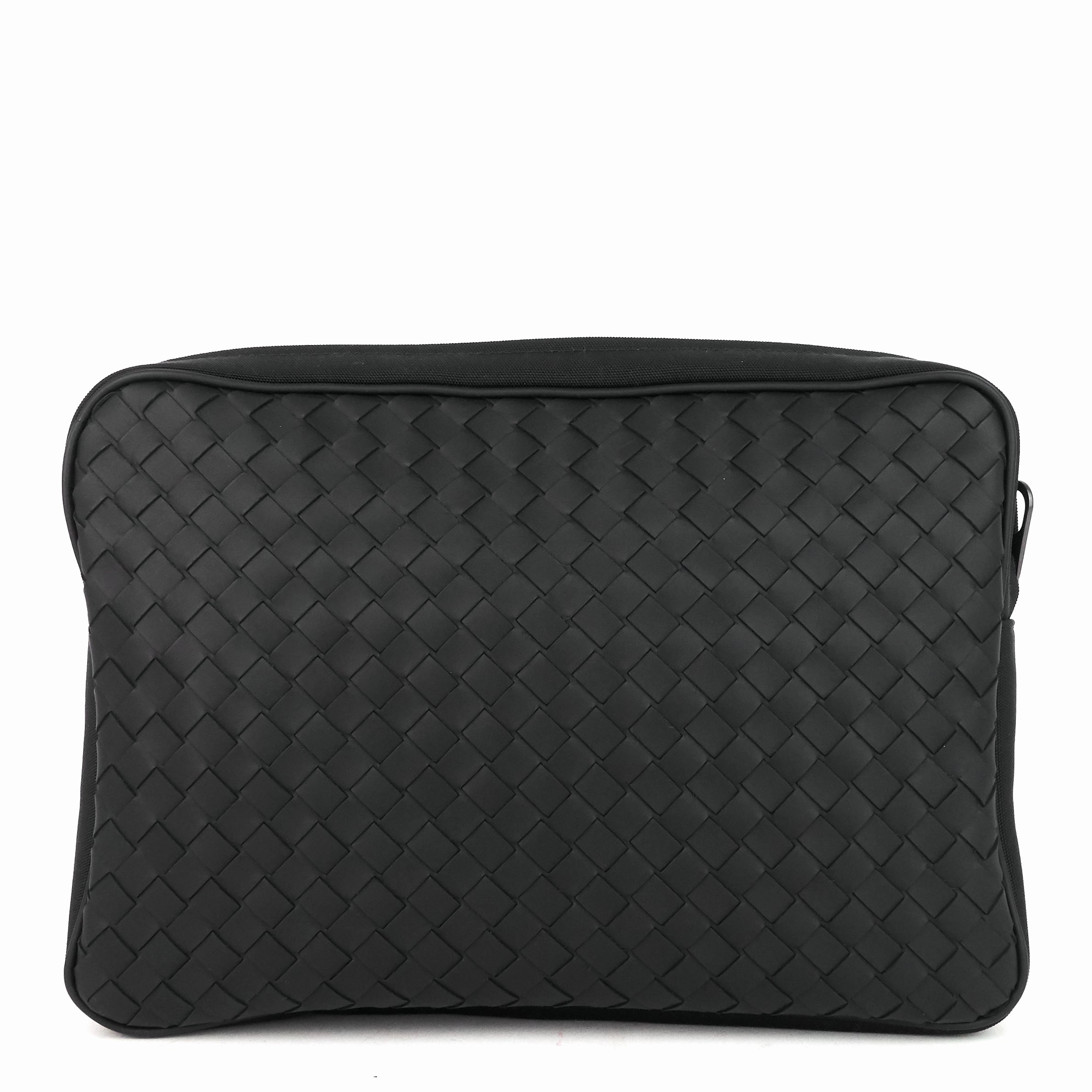 Intrecciato Leather and Nylon Pouch