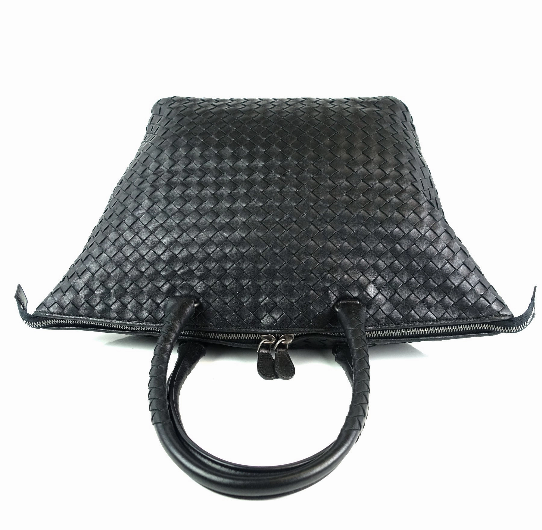 Intrecciato Nappa Leather Top Zip Handbag