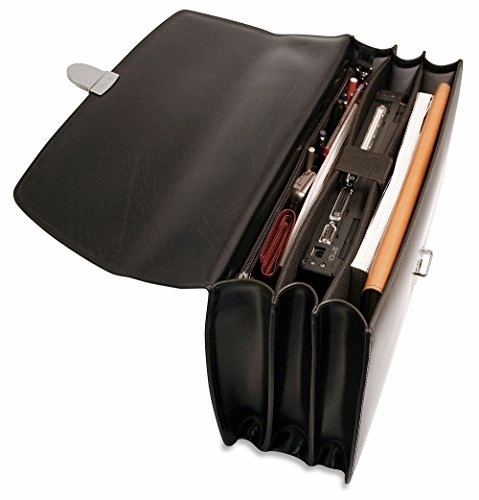 Jack Georges Elements Collection Triple Gusset Flapover Laptop Leather Briefcase