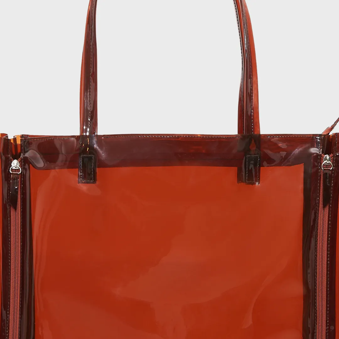JANE PVC TOTE BAG AMBER