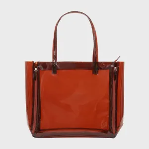JANE PVC TOTE BAG AMBER