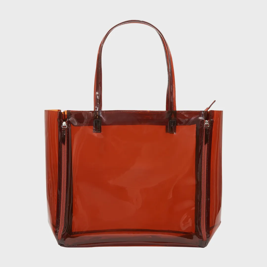 JANE PVC TOTE BAG AMBER