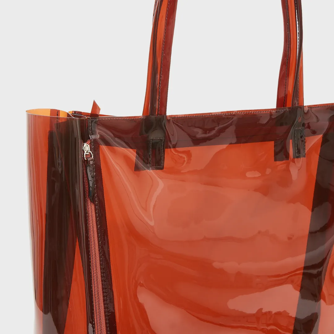 JANE PVC TOTE BAG AMBER