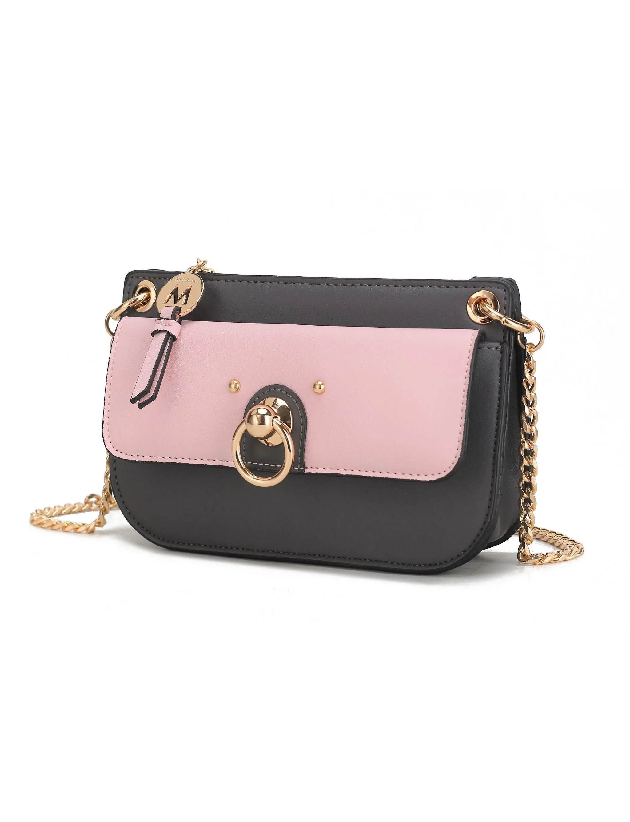 Jill Vegan Leather Womens Color Block Crossbody Bag